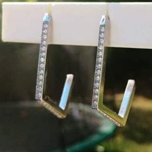 Silver origami owl earrings with Swarovski crystal